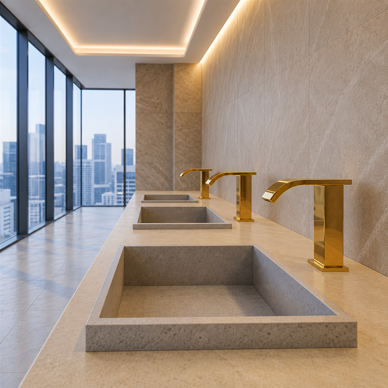 Commercial chrome touchless lavatory faucet product design