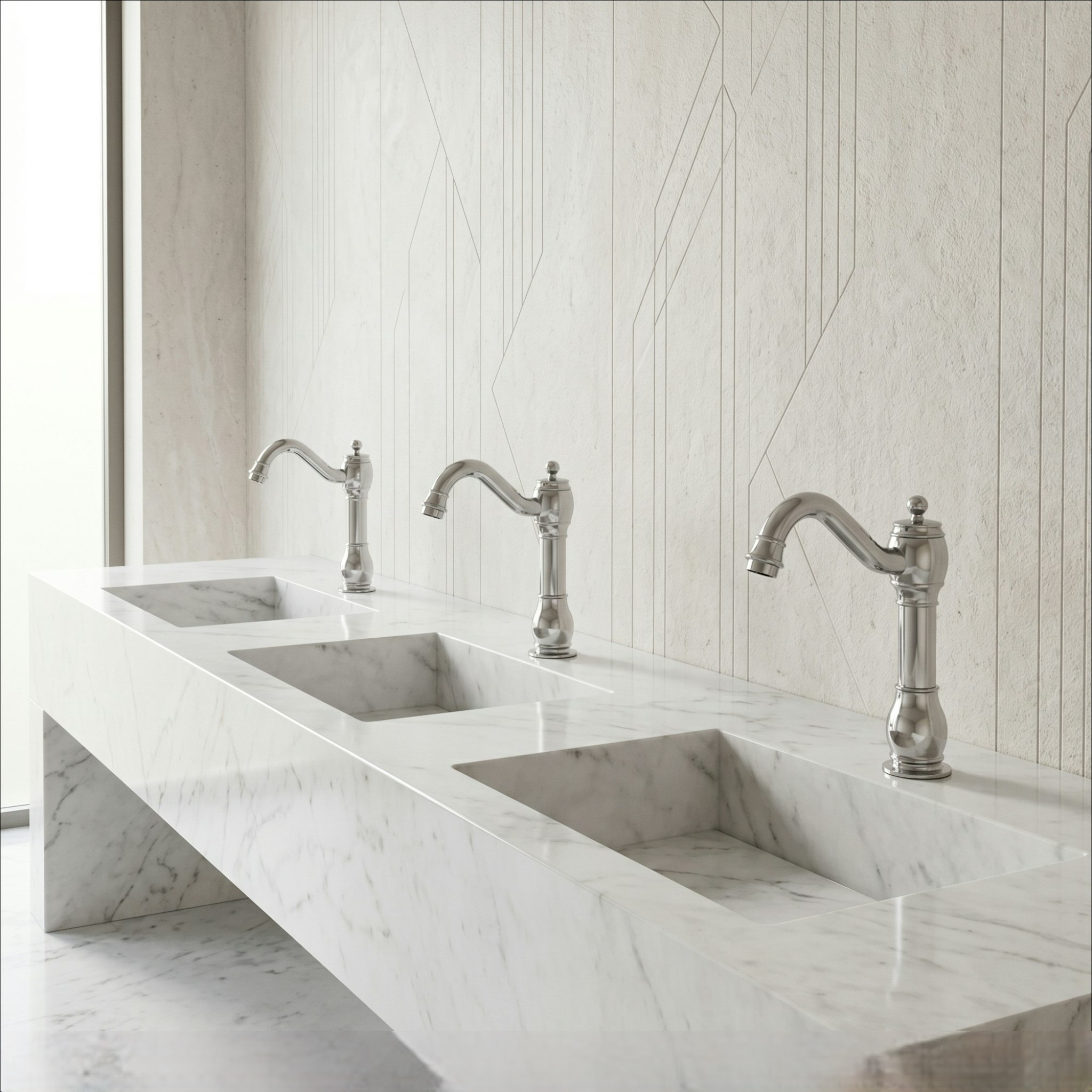 Chrome sensor bathroom faucet demonstrating modern water-saving fixture design